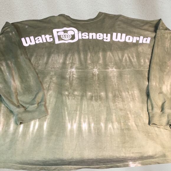 Walt Disney World Spirit Jersey - Olive Green Tie Dye Oversized Sweatshirt XXL - Picture 5 of 9